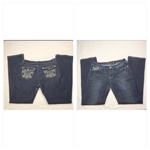 Jz premium embellished dark blue‎ straight leg Sz11